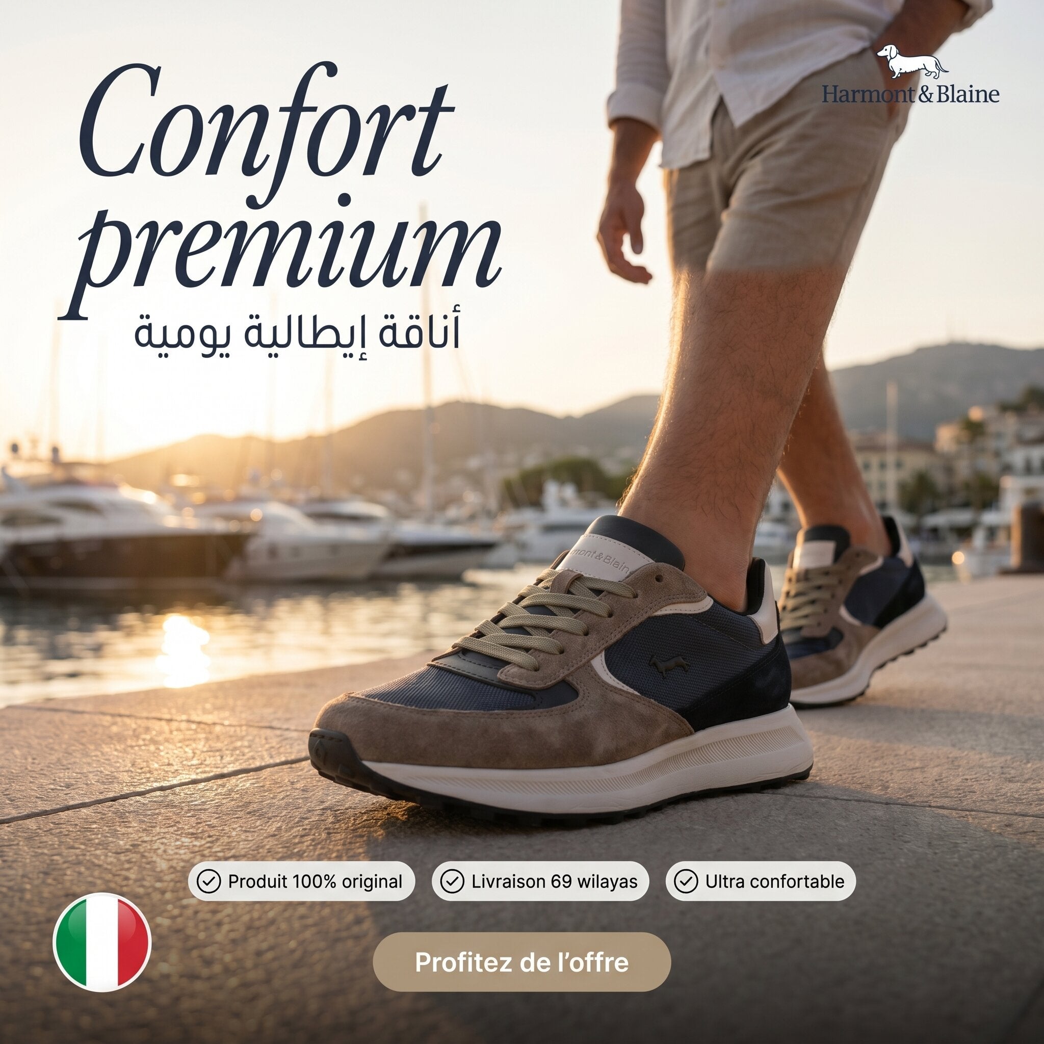 Harmont and Blaine Camoscio Tex Sneakers Homme - EFM252-060-A60-AE