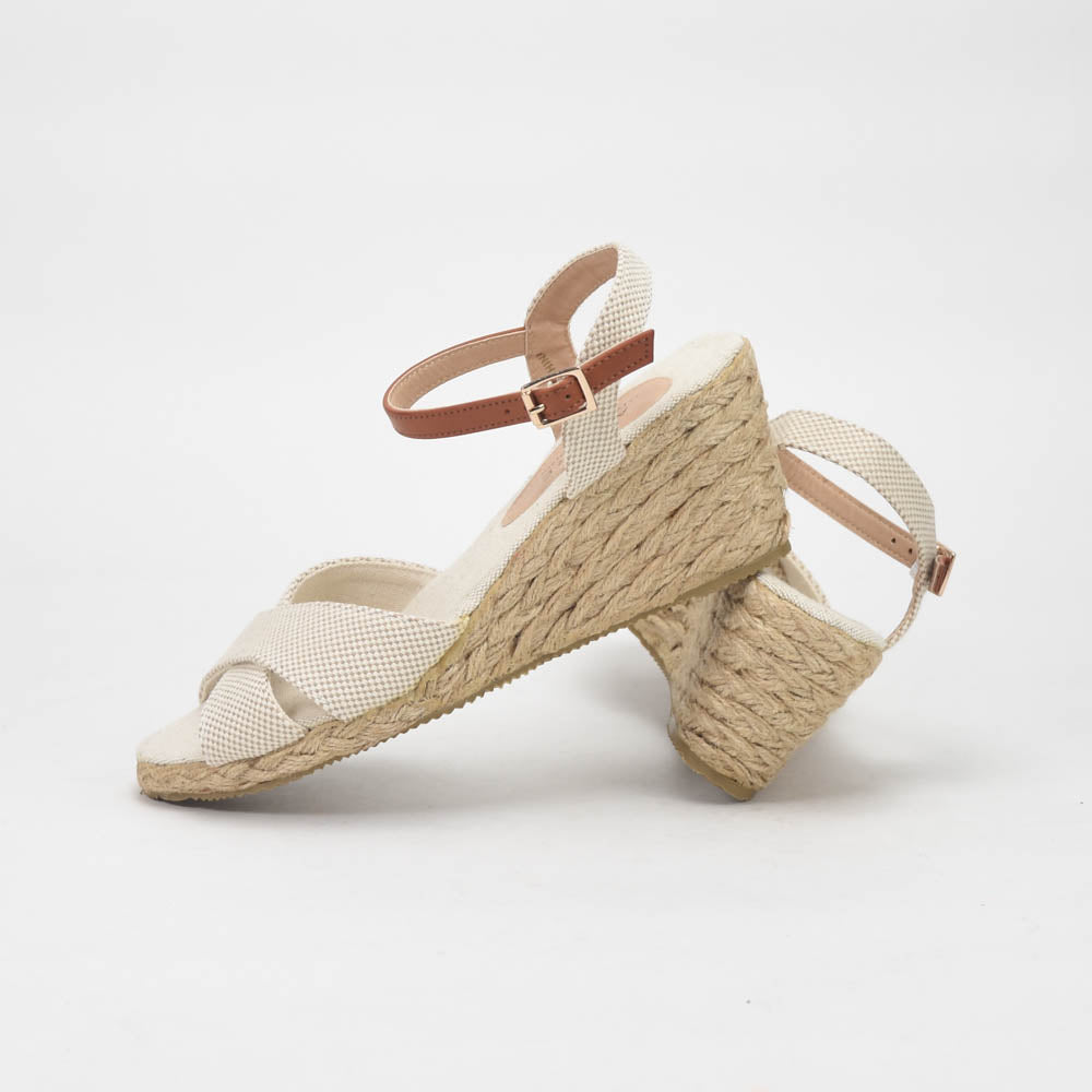 ANDRÉ SANDALES FEMME PAULETTA TEXTILE BEIGE - 52314688600