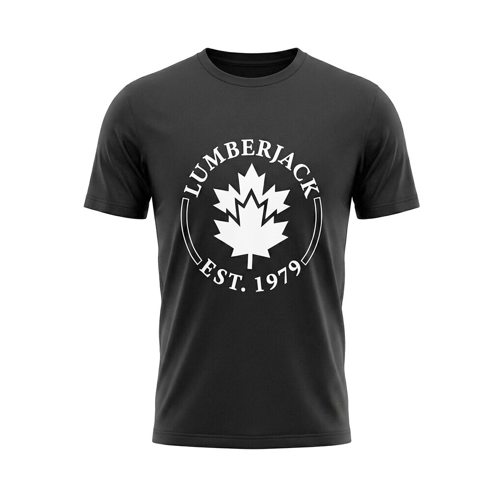 LUMBERJACK MEN TEE EST 1979 BIG LOGO BLACK - LBJ27010-DGY
