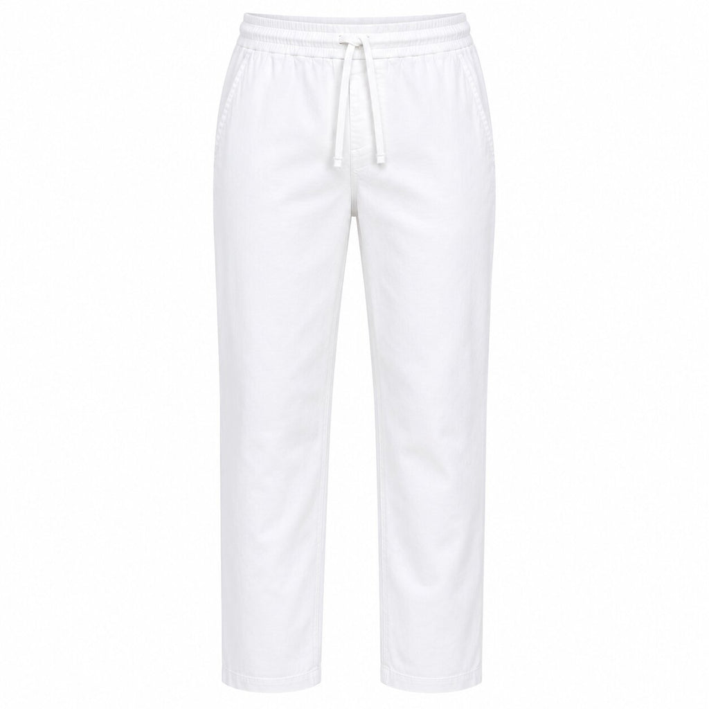 Départ Homme Pantalon en Lin Blanc - MG188-G21-000734