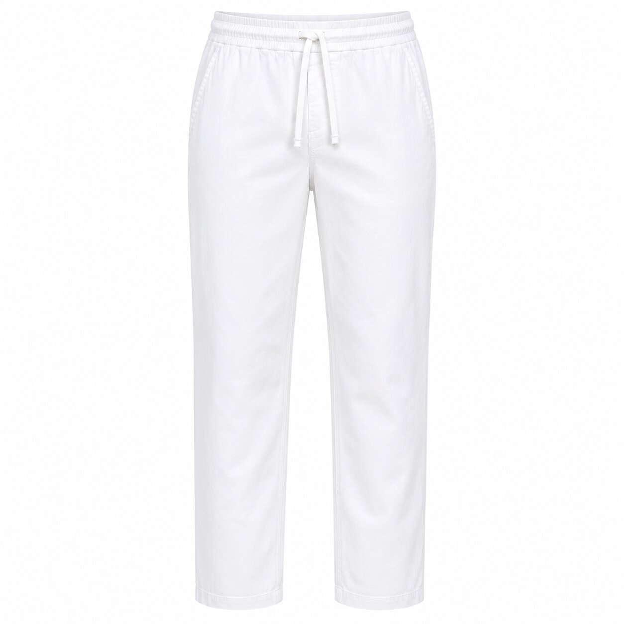 Départ Homme Pantalon en Lin Blanc - MG188-G21-000734