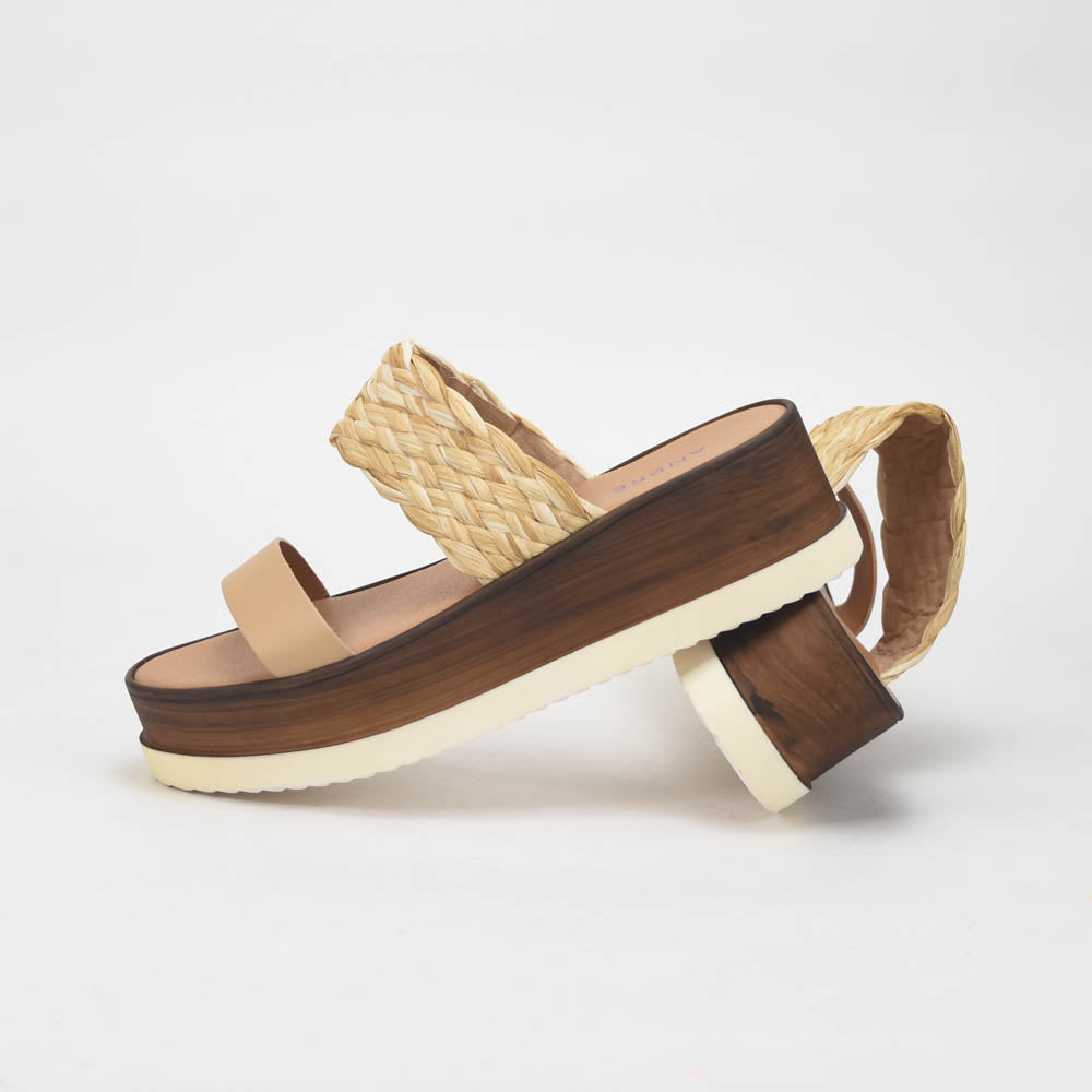 ANDRÉ SABOTS FEMME ROMARINE CUIR BEIGE - 52321686426