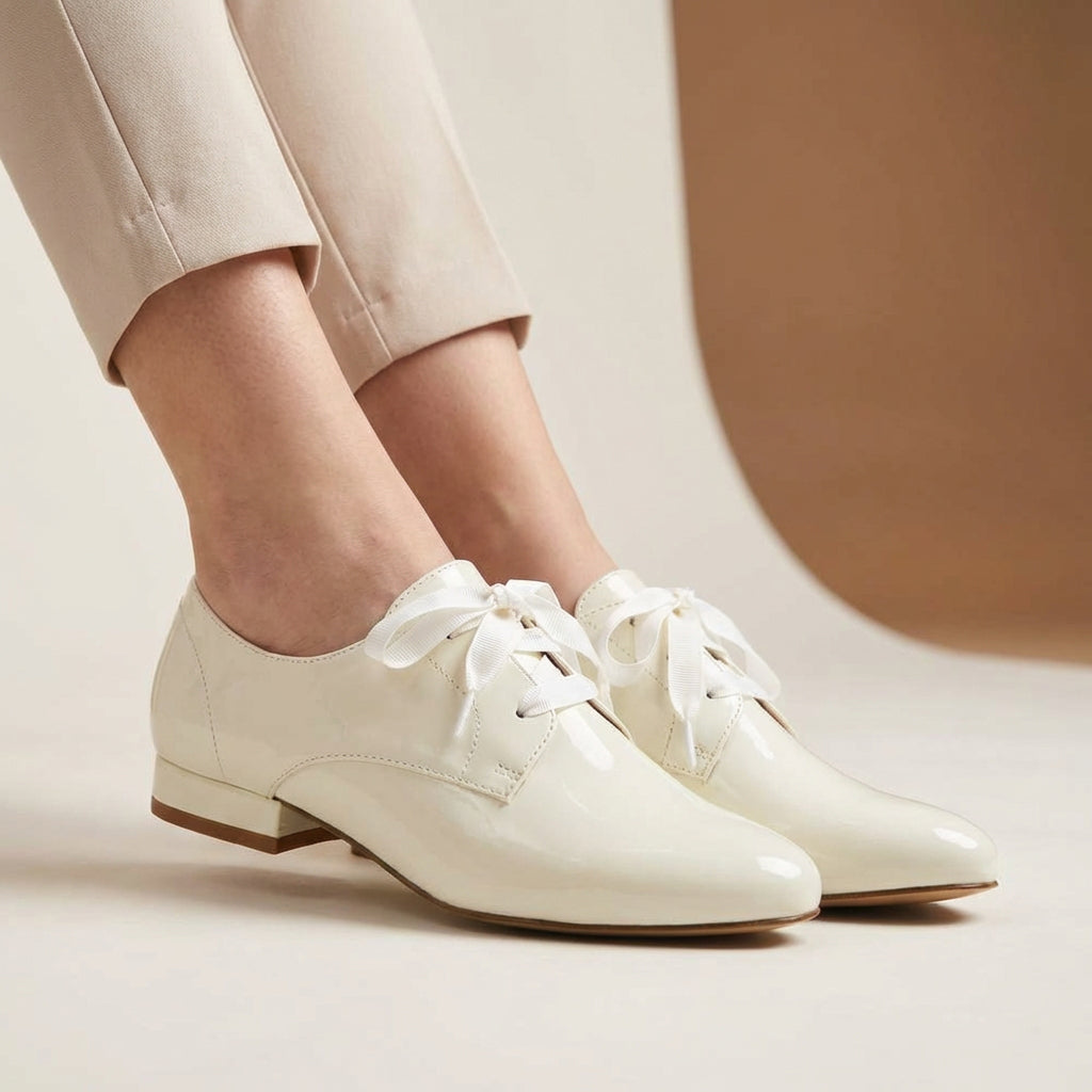 ANDRÉ DERBY FEMME ERNESTINE CUIR BLANC - 52125371610