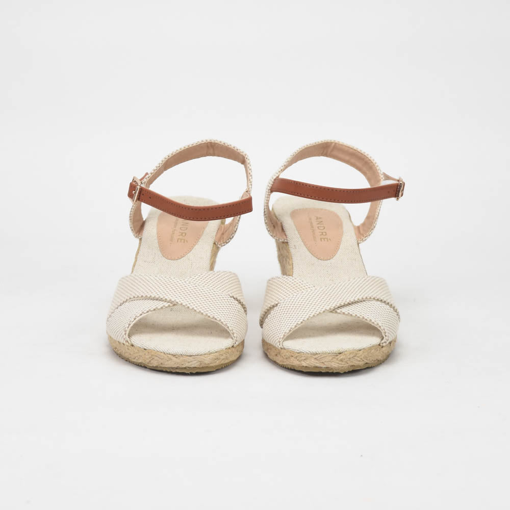 ANDRÉ SANDALES FEMME PAULETTA TEXTILE BEIGE - 52314688600