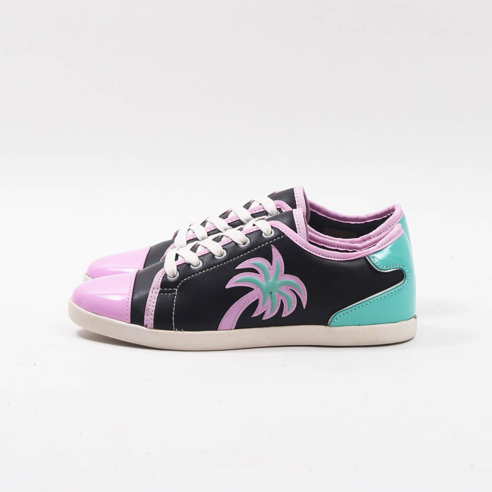 ANDRÉ BASKETS FEMME LIMONADE CUIR NOIR VIOLET - 52149171007