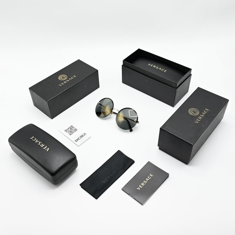 Versace Round Metal Sunglasses VE2176 - VE2176 1252/4T