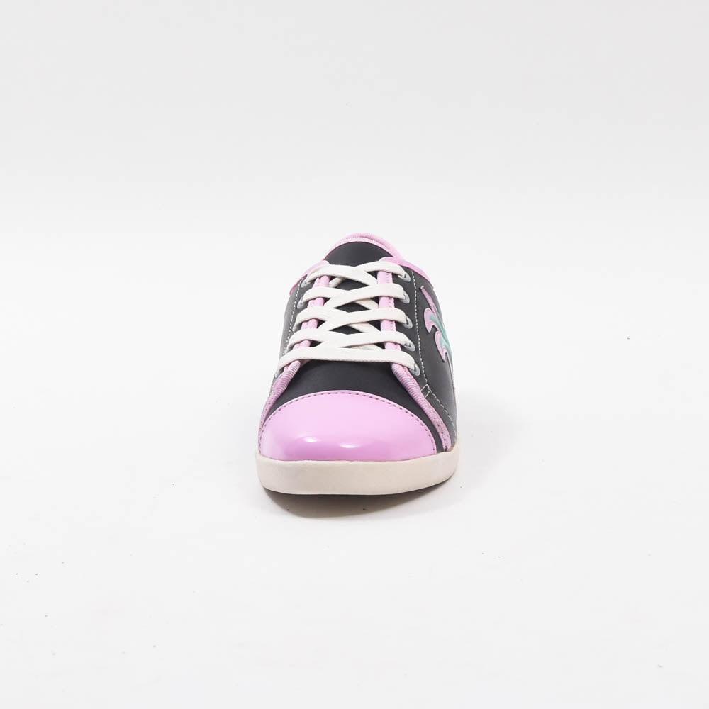 ANDRÉ BASKETS FEMME LIMONADE CUIR NOIR VIOLET - 52149171007