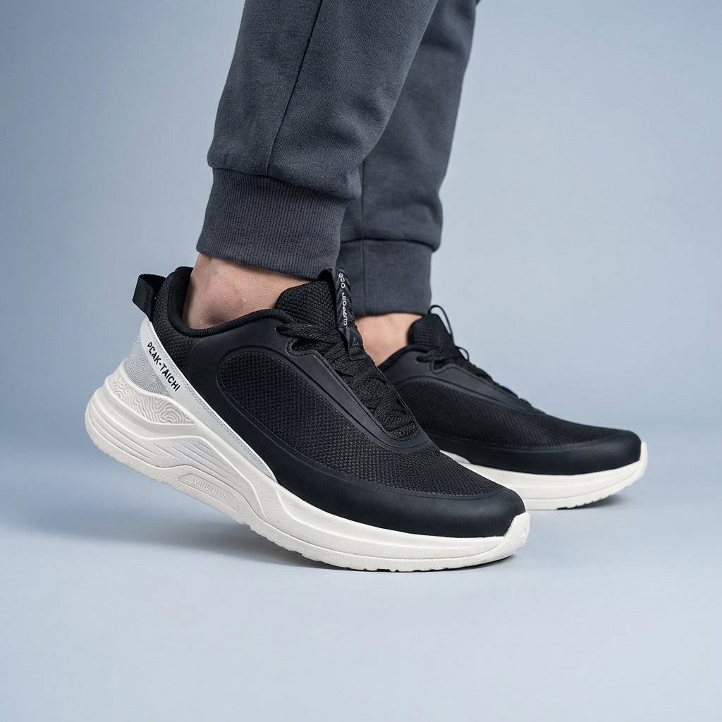 Peak Taichi Walking Shoes Black/Milky White - EWT54698J-Z497