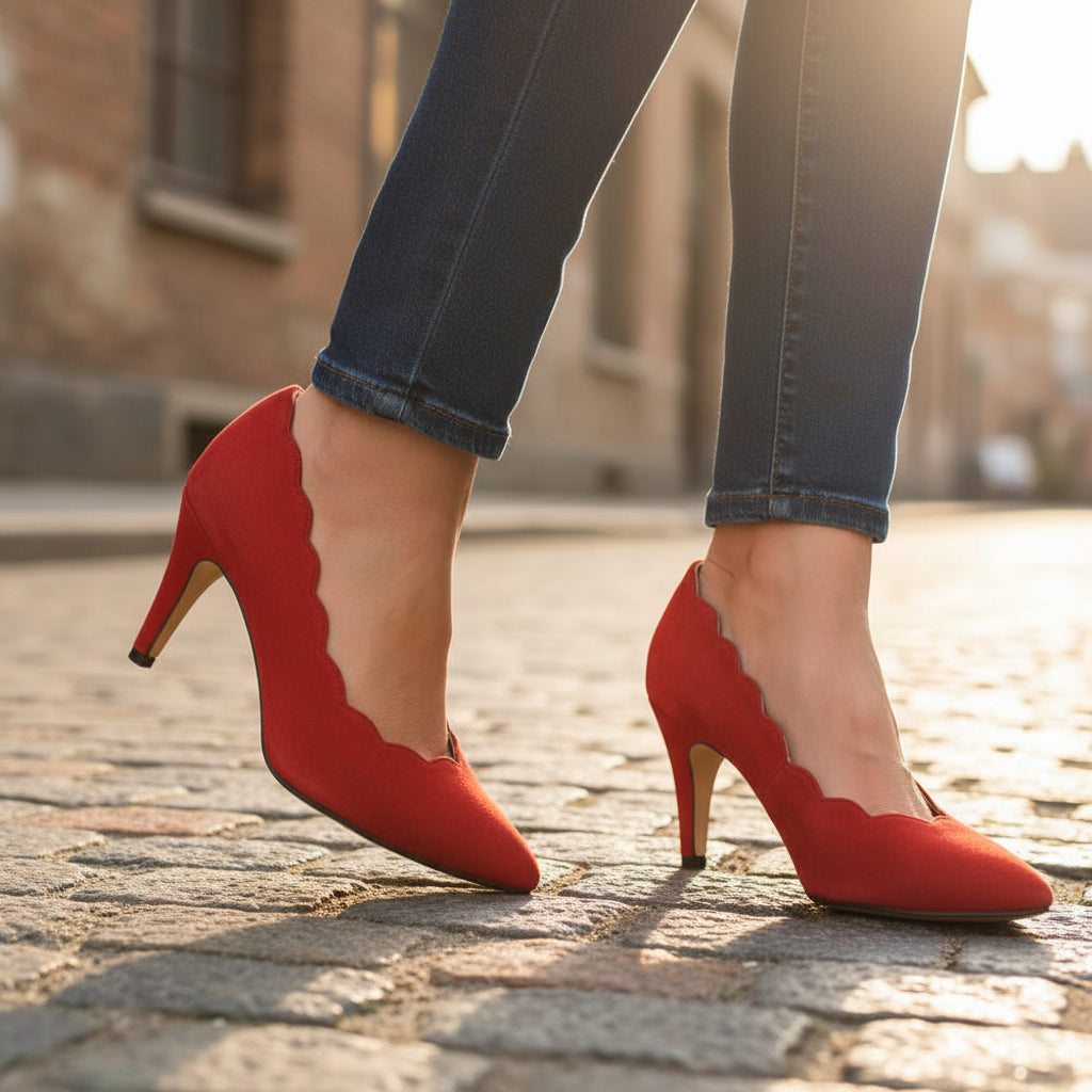ANDRÉ ESCARPINS FEMME SAPHIR DAIM ORANGE - 52134738408