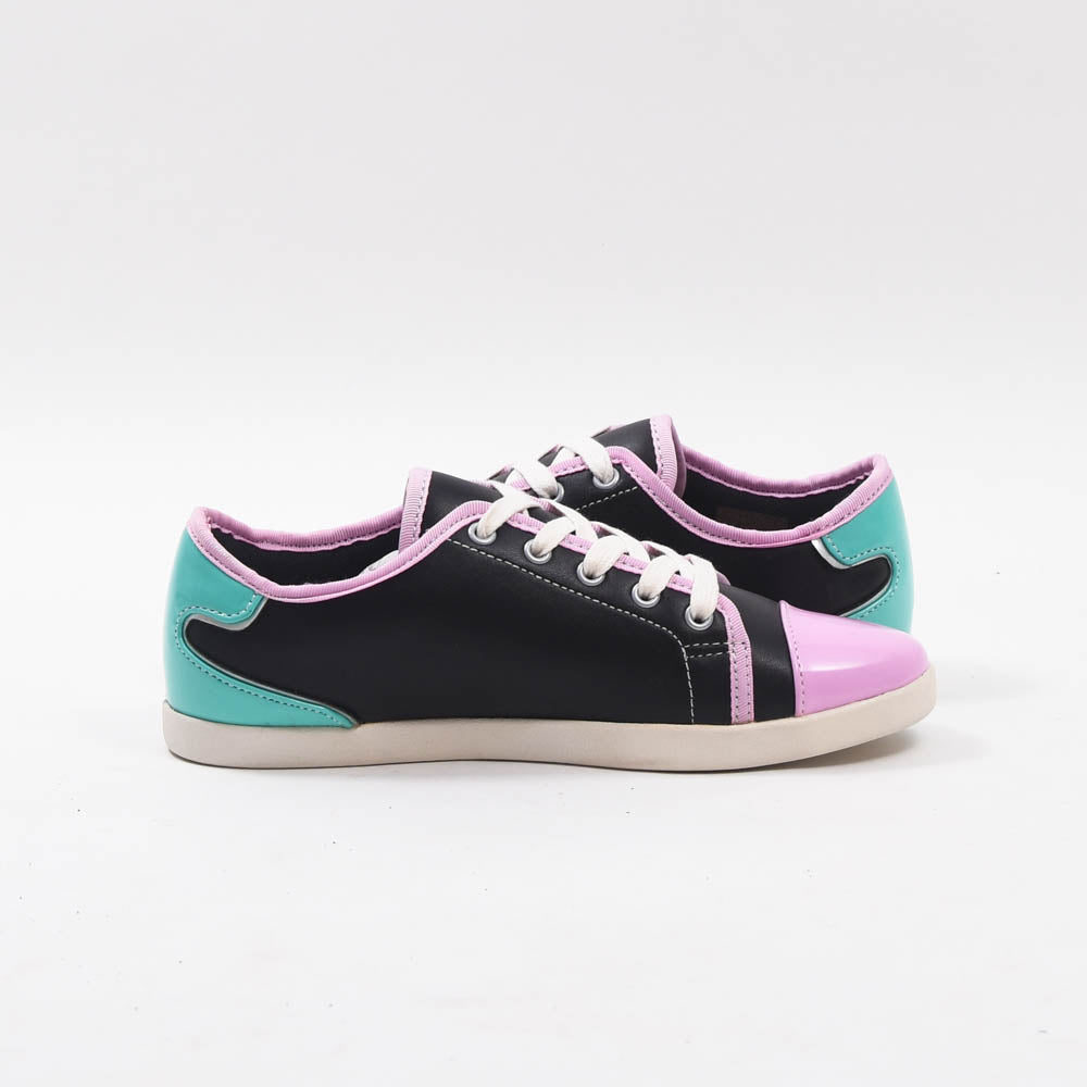 ANDRÉ BASKETS FEMME LIMONADE CUIR NOIR VIOLET - 52149171007