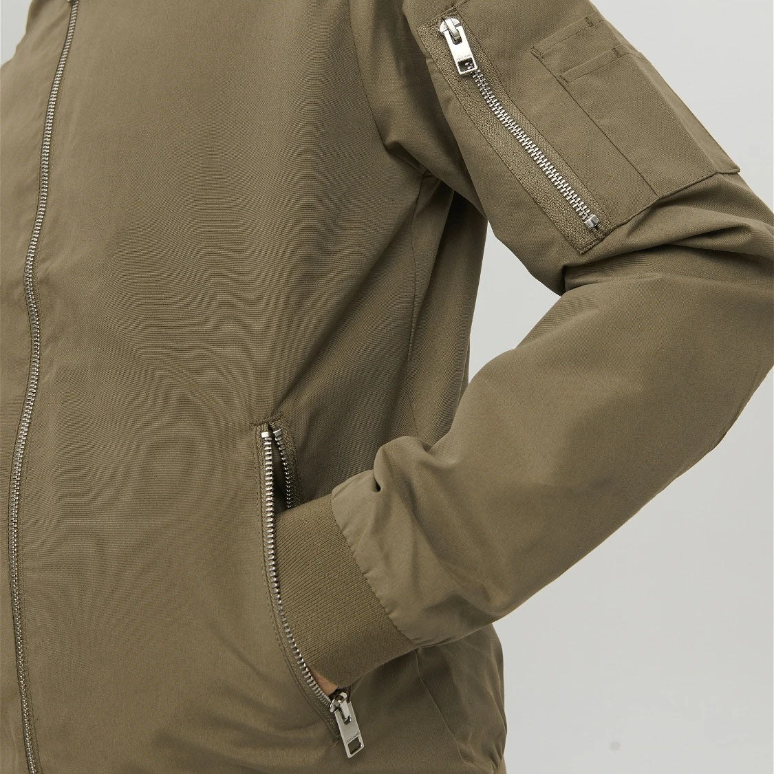 JACK & JONES BOMBER JOMER BOMBER KHAKI - 12165203/12-2023-SWX VERT