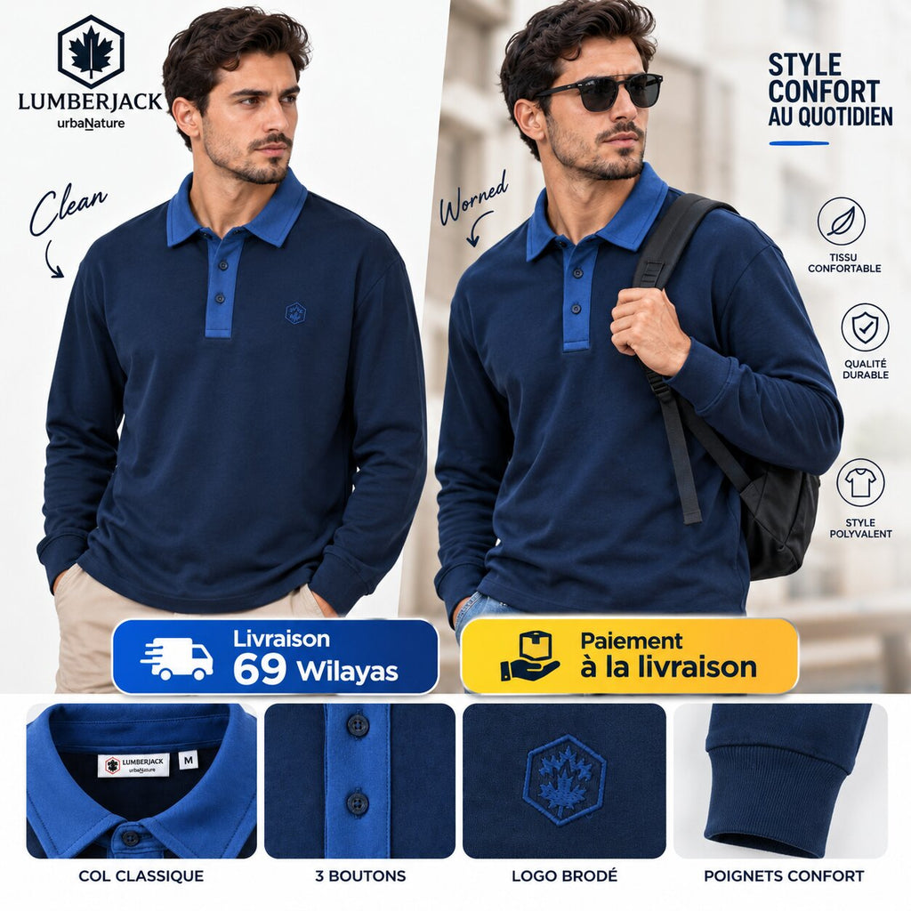 LUMBERJACK POLO LS - LBJ-00507-NVY