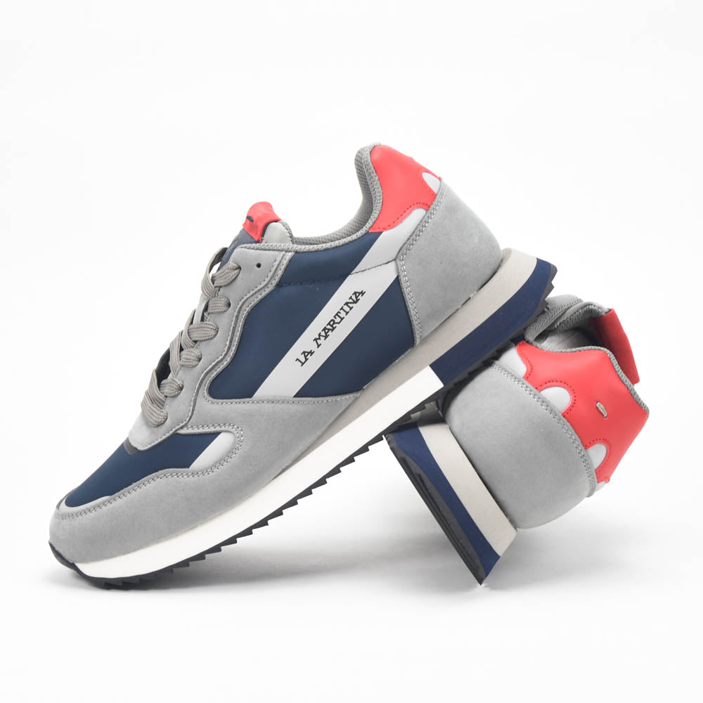 La Martina Low Top Leather Sneakers Grey - LFM252.040.A70.BG
