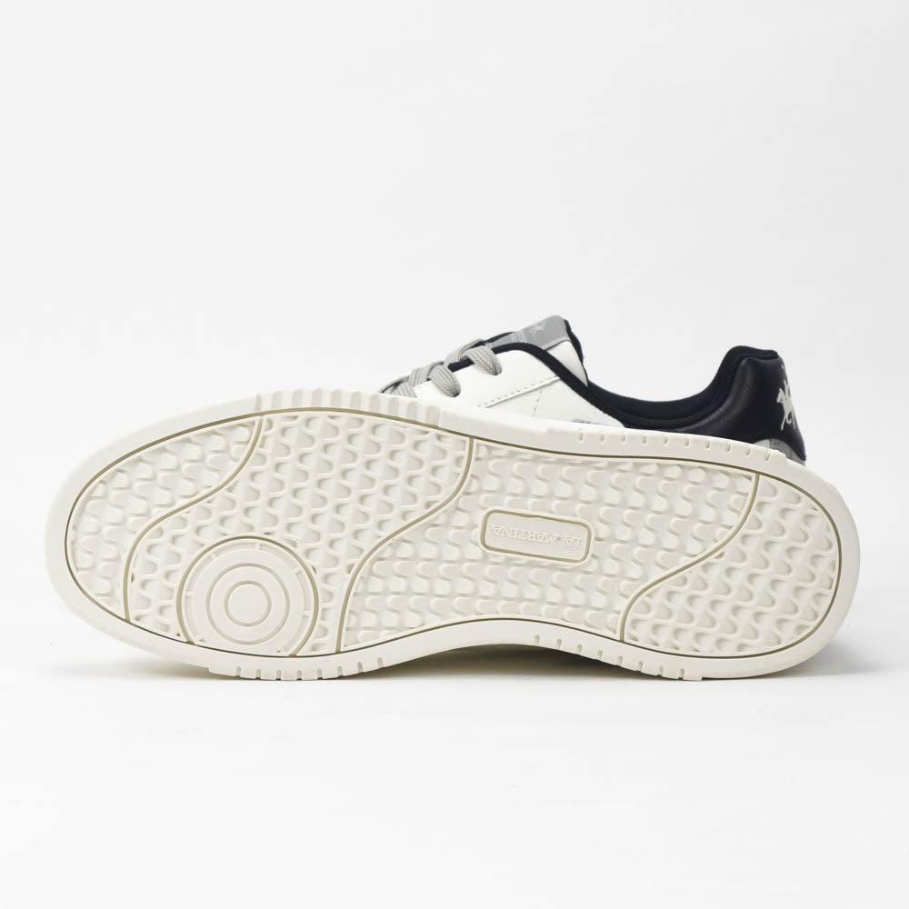 La Martina Cup Leather Sneakers White Blue - LFM252-001-A00-A2
