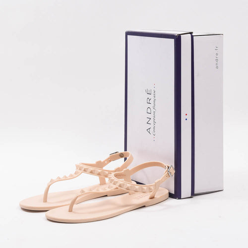 ANDRÉ SANDALES FEMME HADEWIG CAOUTCHOUC BEIGE - 52321670604