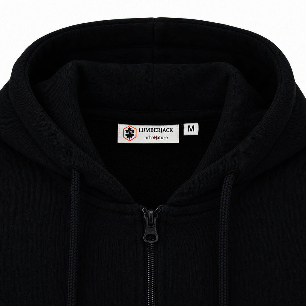 LUMBERJACK ZIP HOODIE - LBJ-00201-BLK