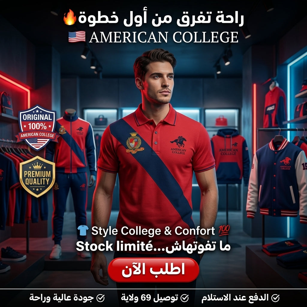American College t-shirt pour Homme - PL250308C-RED