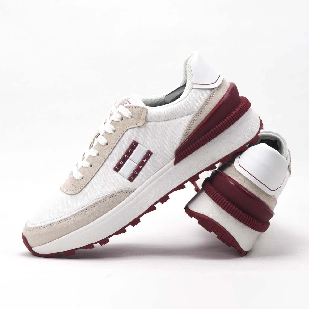 TOMMY HILFIGER BASKETS TOMMY JEANS TJW TECH RUNNER HOMME BLANC - ENOENO-WHITE
