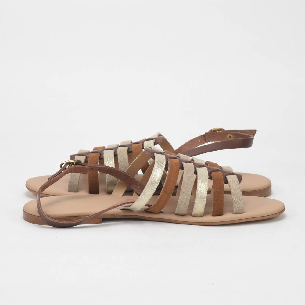 ANDRÉ SANDALES FEMME SECRETE CUIR MARRON BEIGE - 52321631404