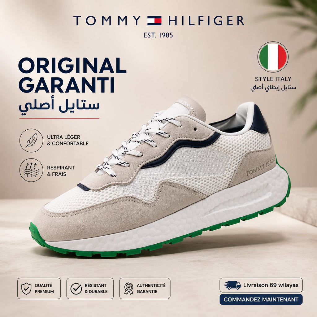 Tommy Hilfiger Men Sneakers - EM0EM01259-WHITE-GREEN