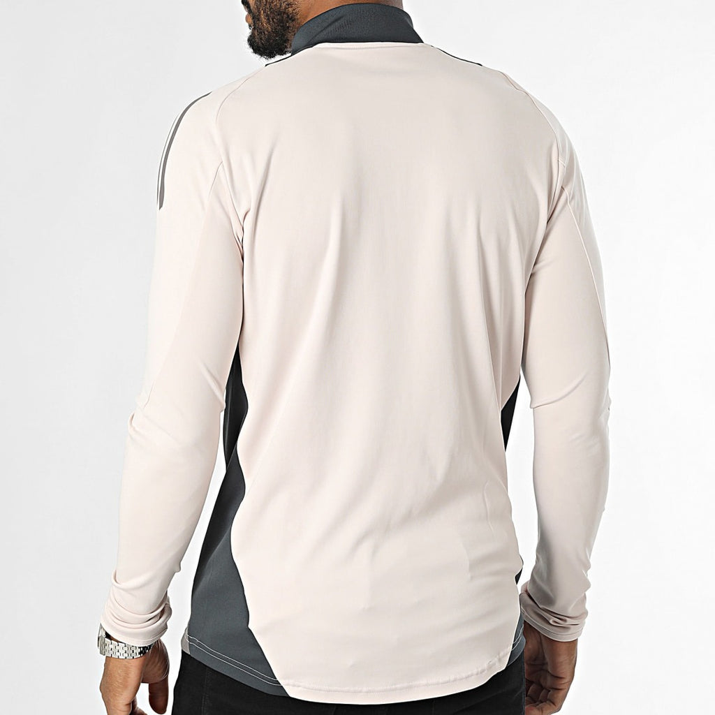 Tee Shirt Manches Longues A Bandes Real Madrid IT5133 Beige Gris - IT5133
