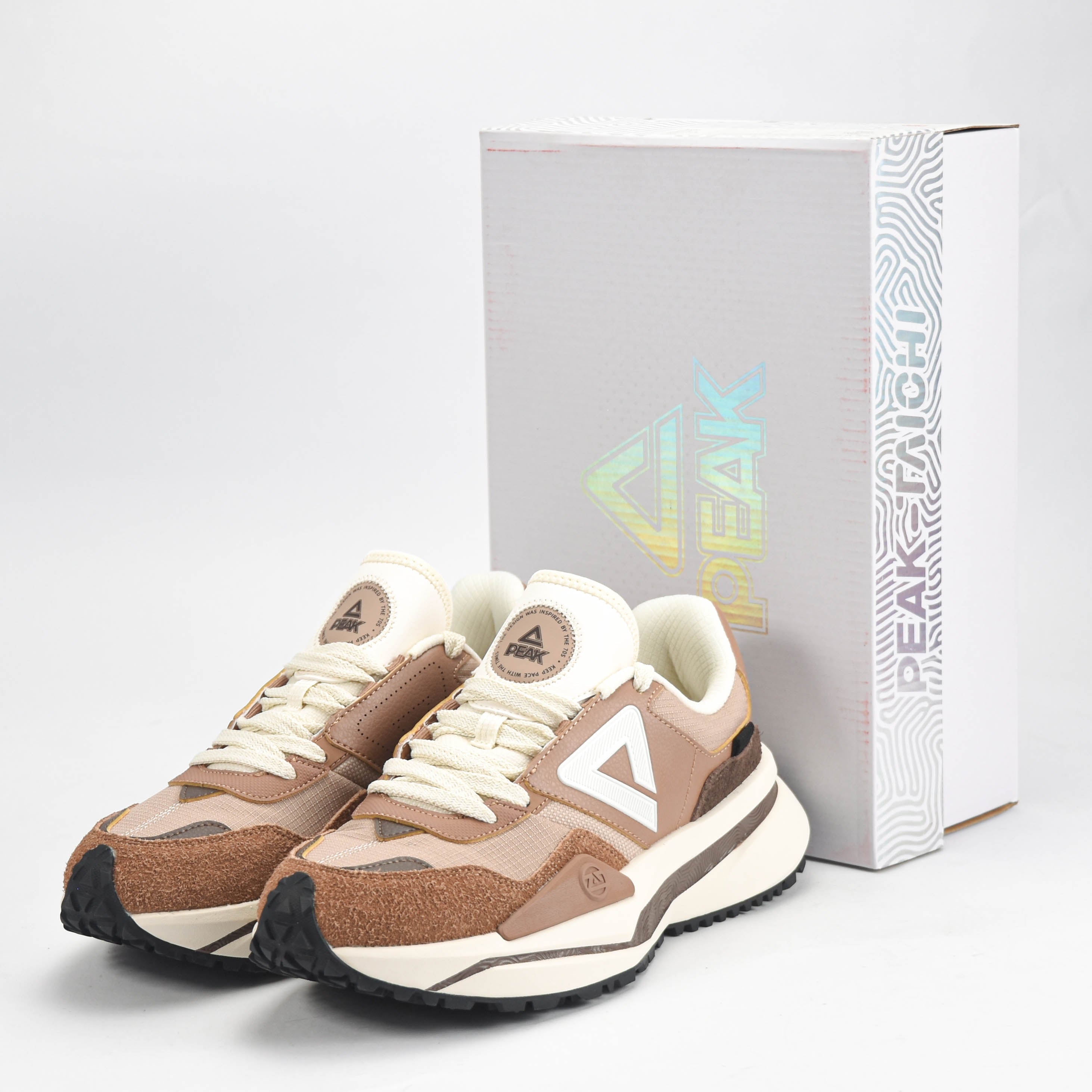 Peak Taichi Retro Casual Shoes Toffee Brown/Dark Coffee - ET34387E-00R2
