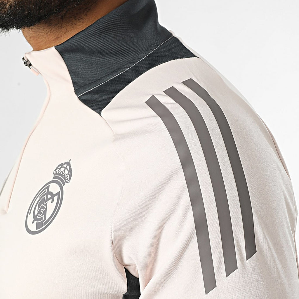 Tee Shirt Manches Longues A Bandes Real Madrid IT5133 Beige Gris - IT5133