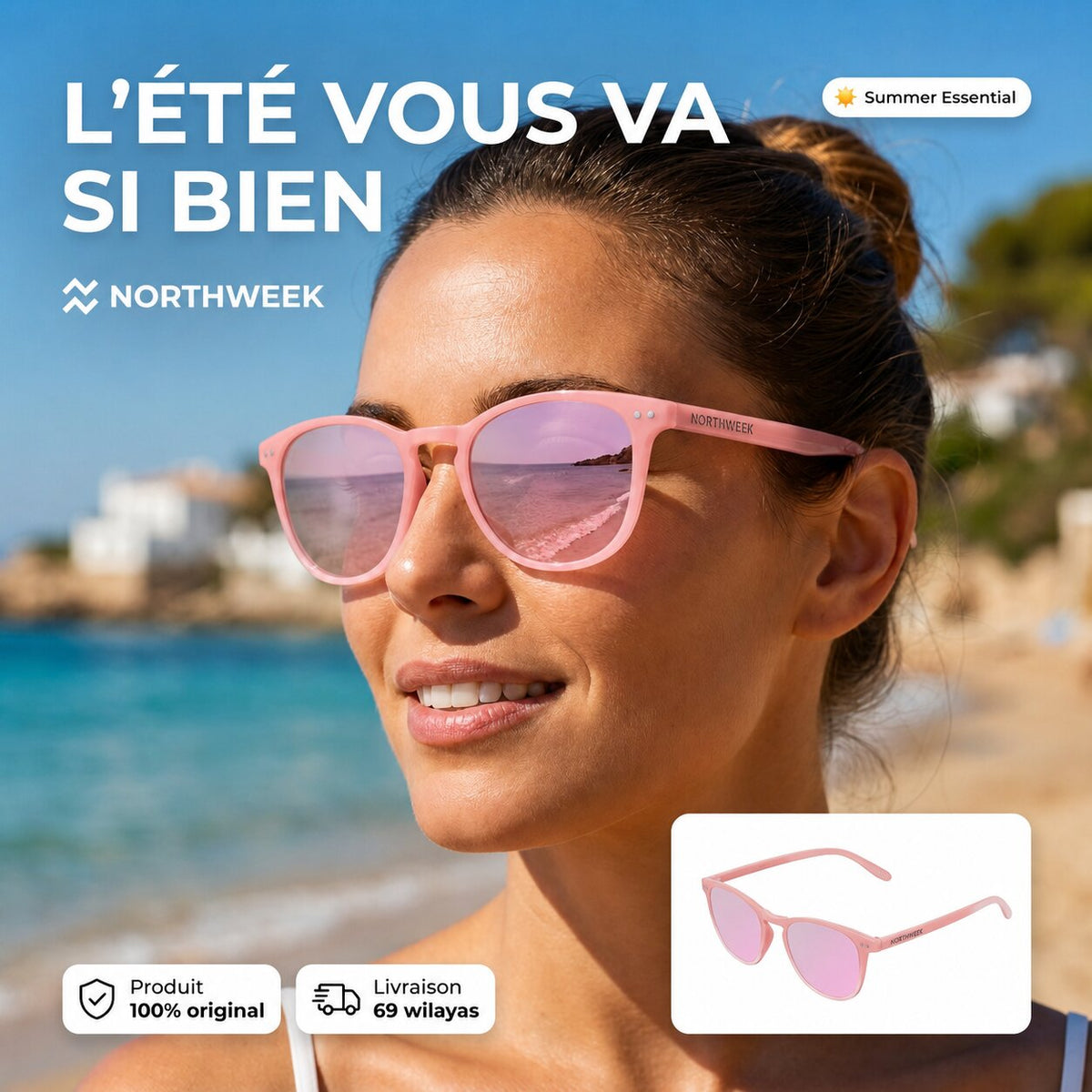 Northweek Gradient Amare Polarized Sunglasses – Rose