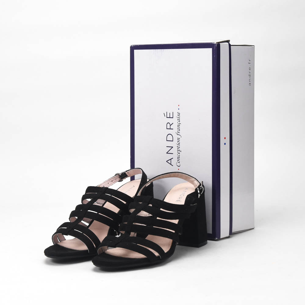 ANDRÉ SANDALES FEMME CAPUCINE DAIM NOIR - 52314188403