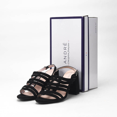 ANDRÉ SANDALES FEMME CAPUCINE DAIM NOIR - 52314188403