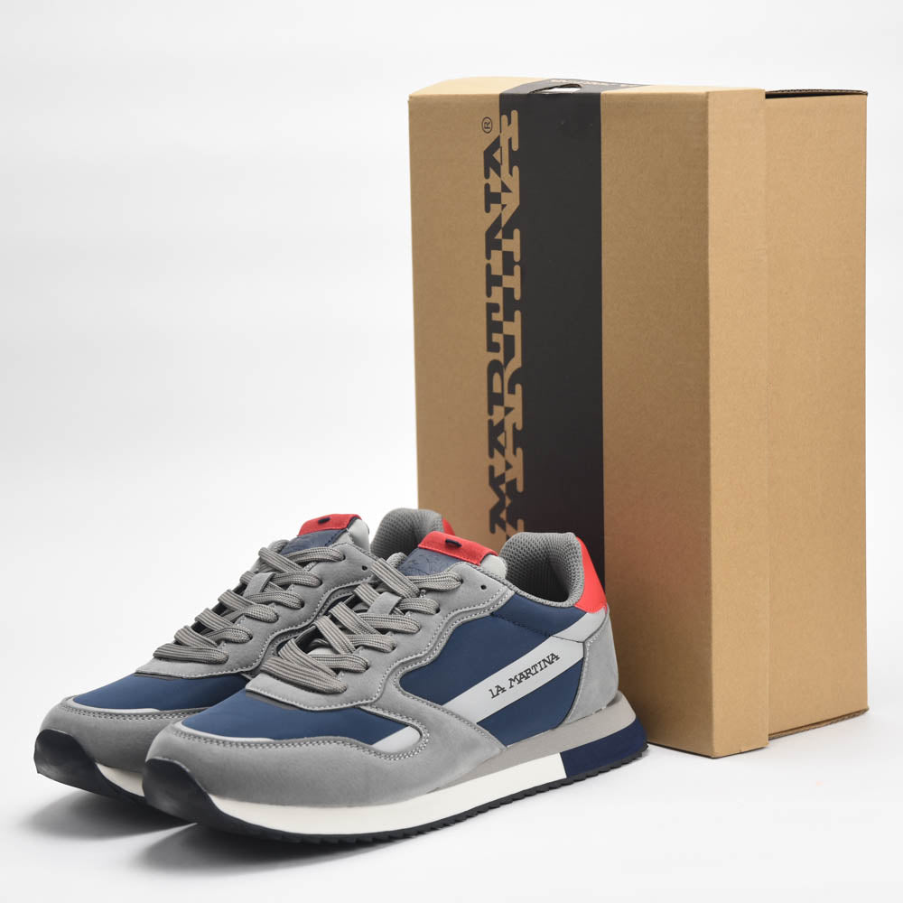 La Martina Low Top Leather Sneakers Grey - LFM252.040.A70.BG