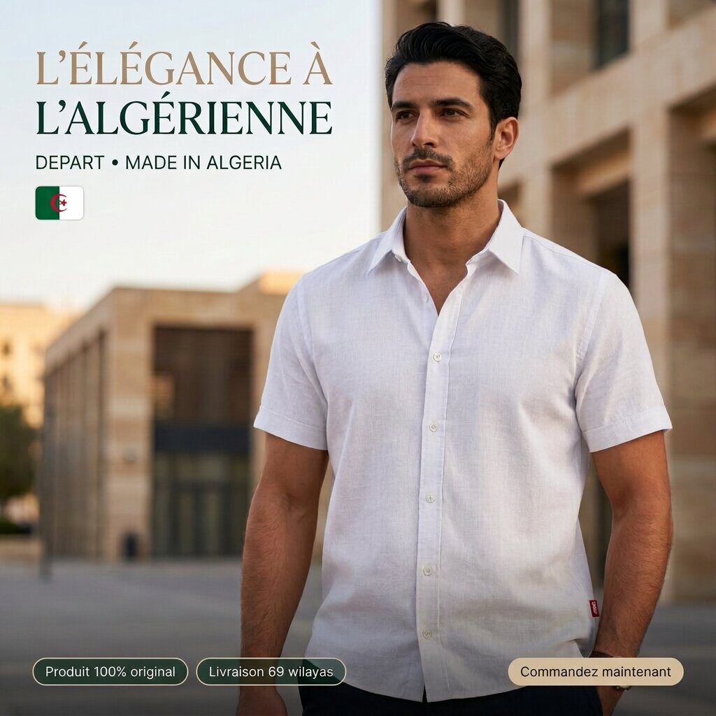 Départ Homme Chemise en Lin White - MZ139-G21-000738