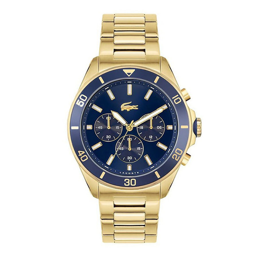 MONTRE lacoste Tiebreaker Chrono Watch - Blue With Gold Plated Bracelet - 2011151