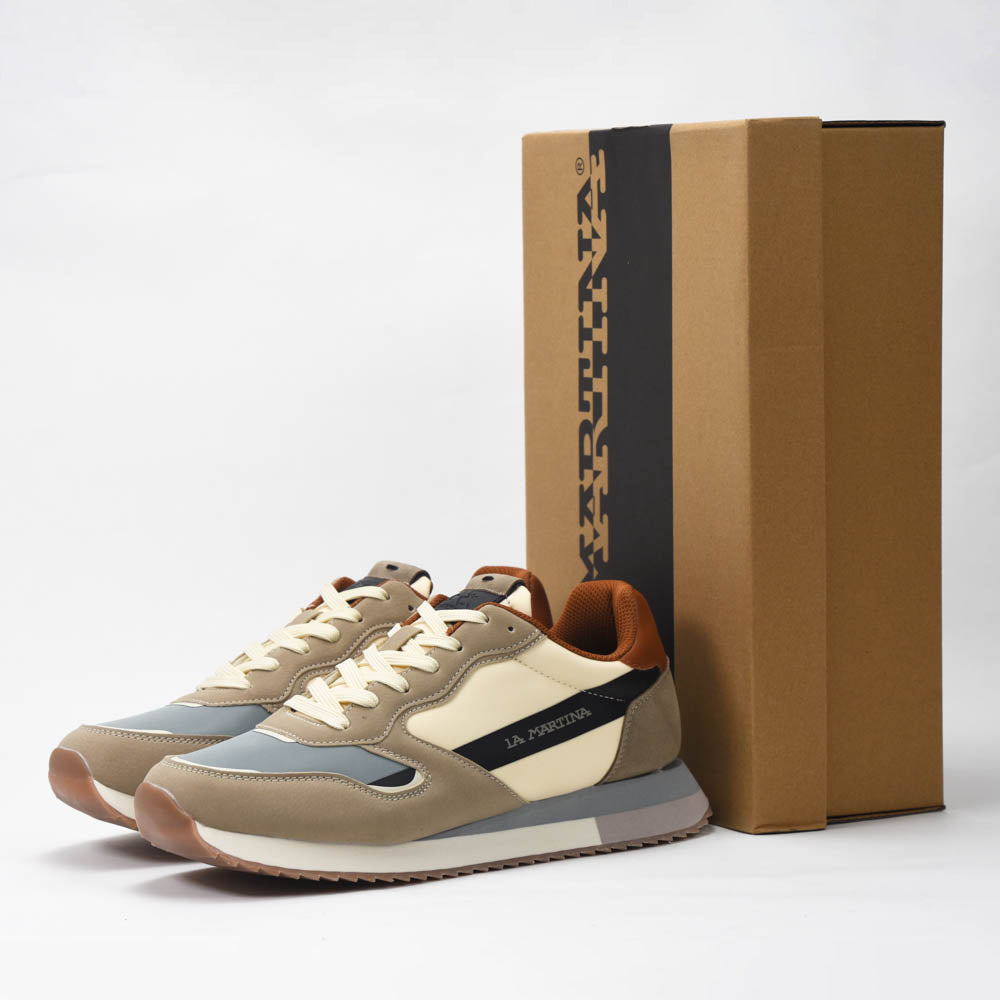 La Martina Low Sneakers Blue Leather - LFM252-040-A70-AE