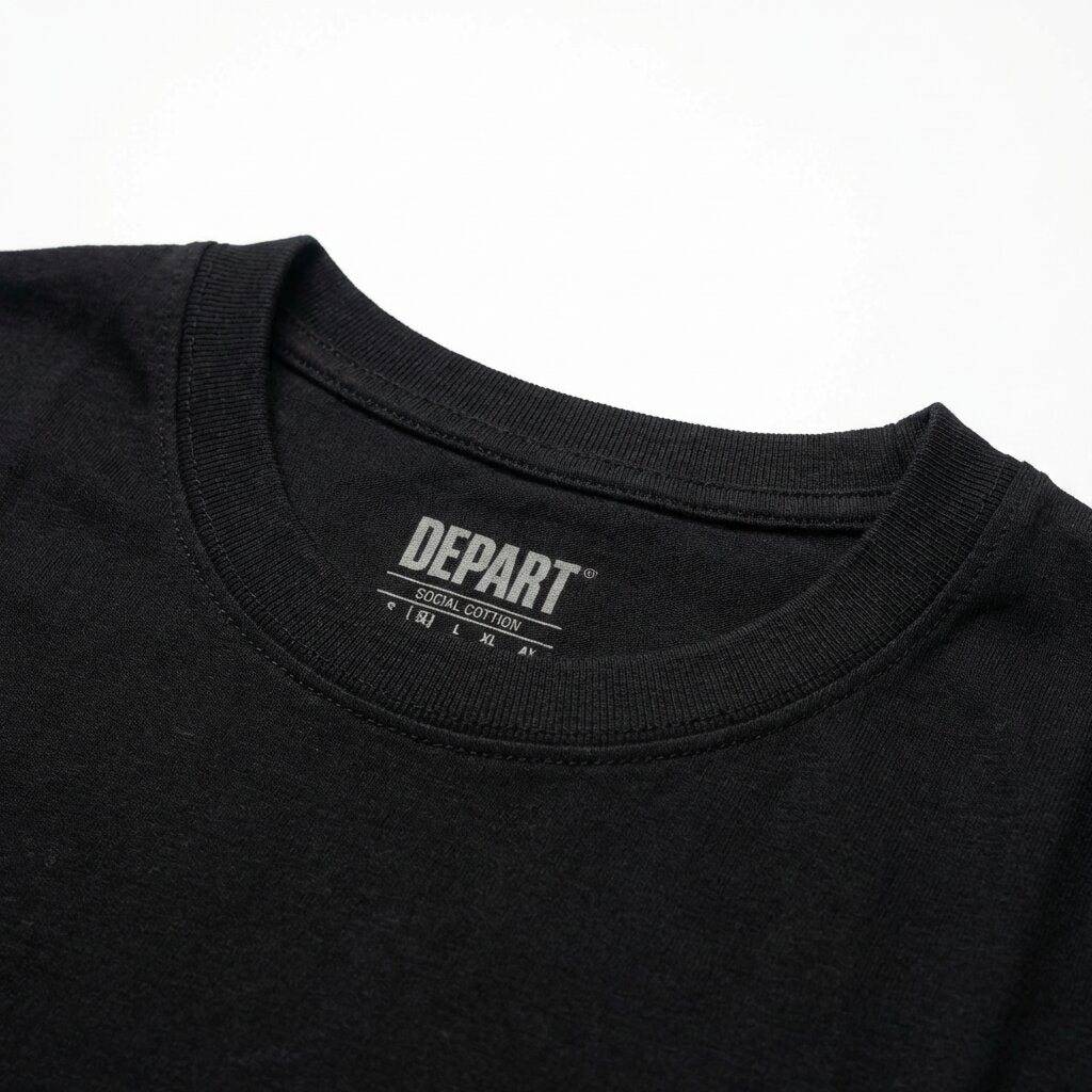 DEPART T-SHIRT HOMME NOIR 100% COTON SIMPLE - G23-001601-BLACK