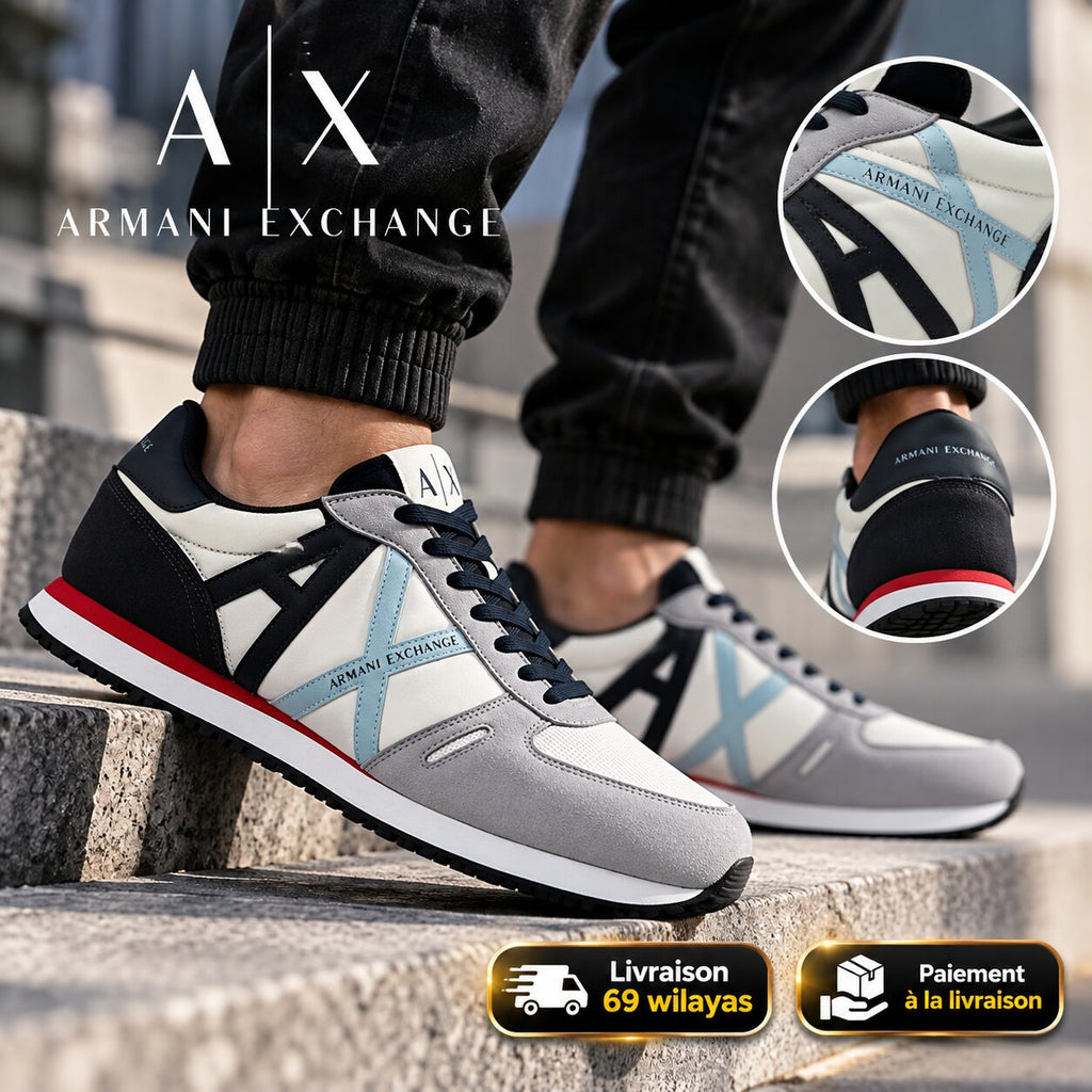 Armani Exchange Retro Running Sneakers - XUX017-XCC68-B11