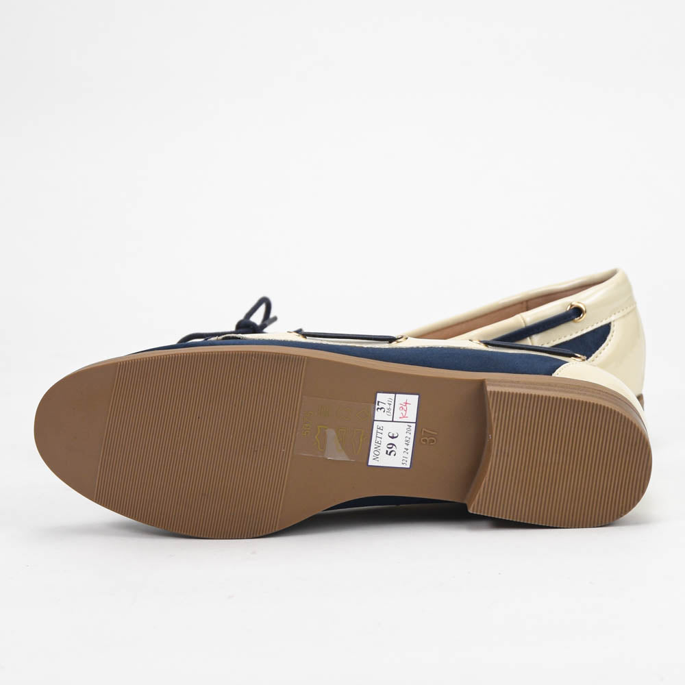 ANDRÉ MOCASSINS FEMME CUIR BLEU BEIGE - 52124482204