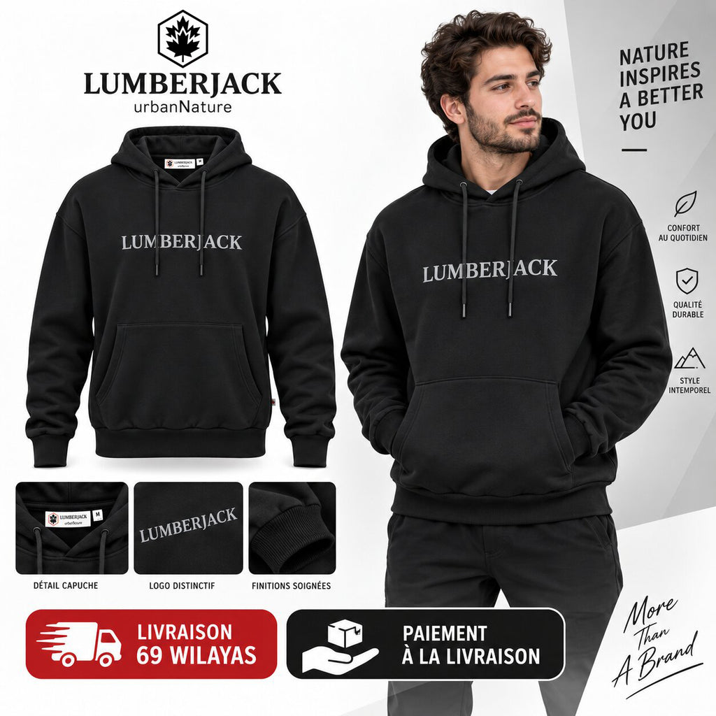 LUMBERJACK HOODIE - LBJ-00202-BLK