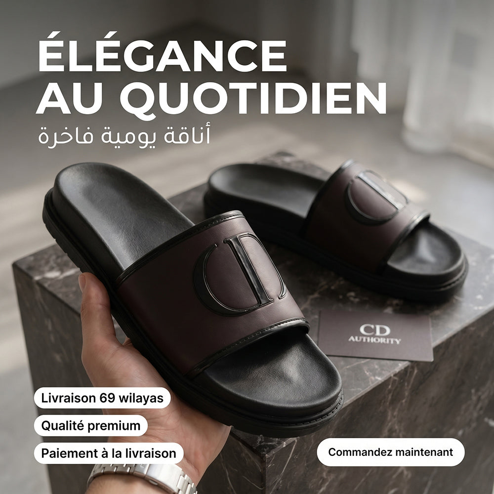 CLAQUETTES POUR HOMME - C-02-MARRON
