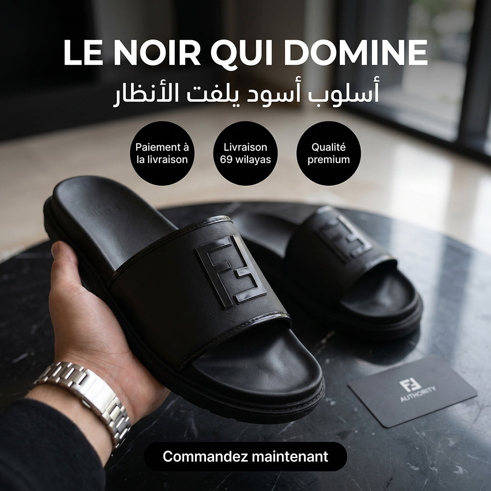 CLAQUETTES POUR HOMME - FF-01-NOIR