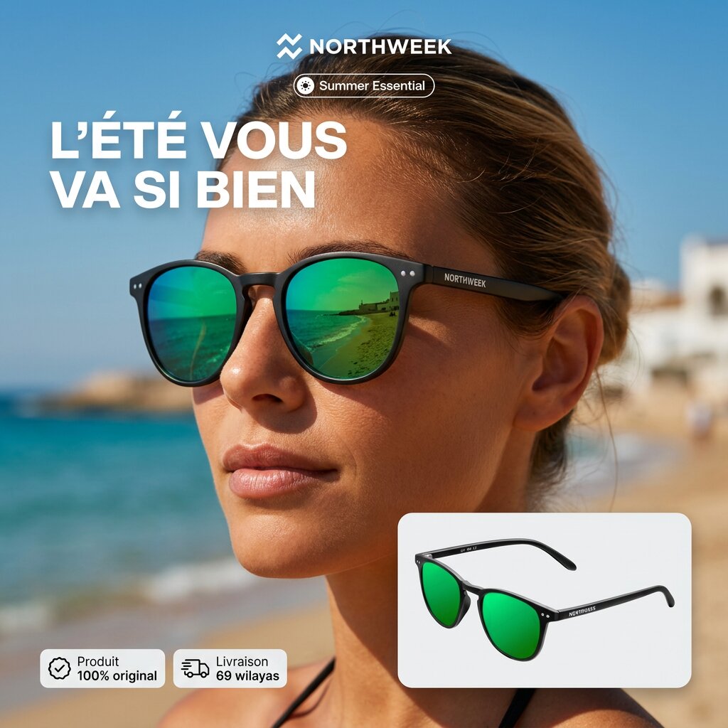 Northweek Wall Matte Black / Green Polarized Sunglasses - NDW100001