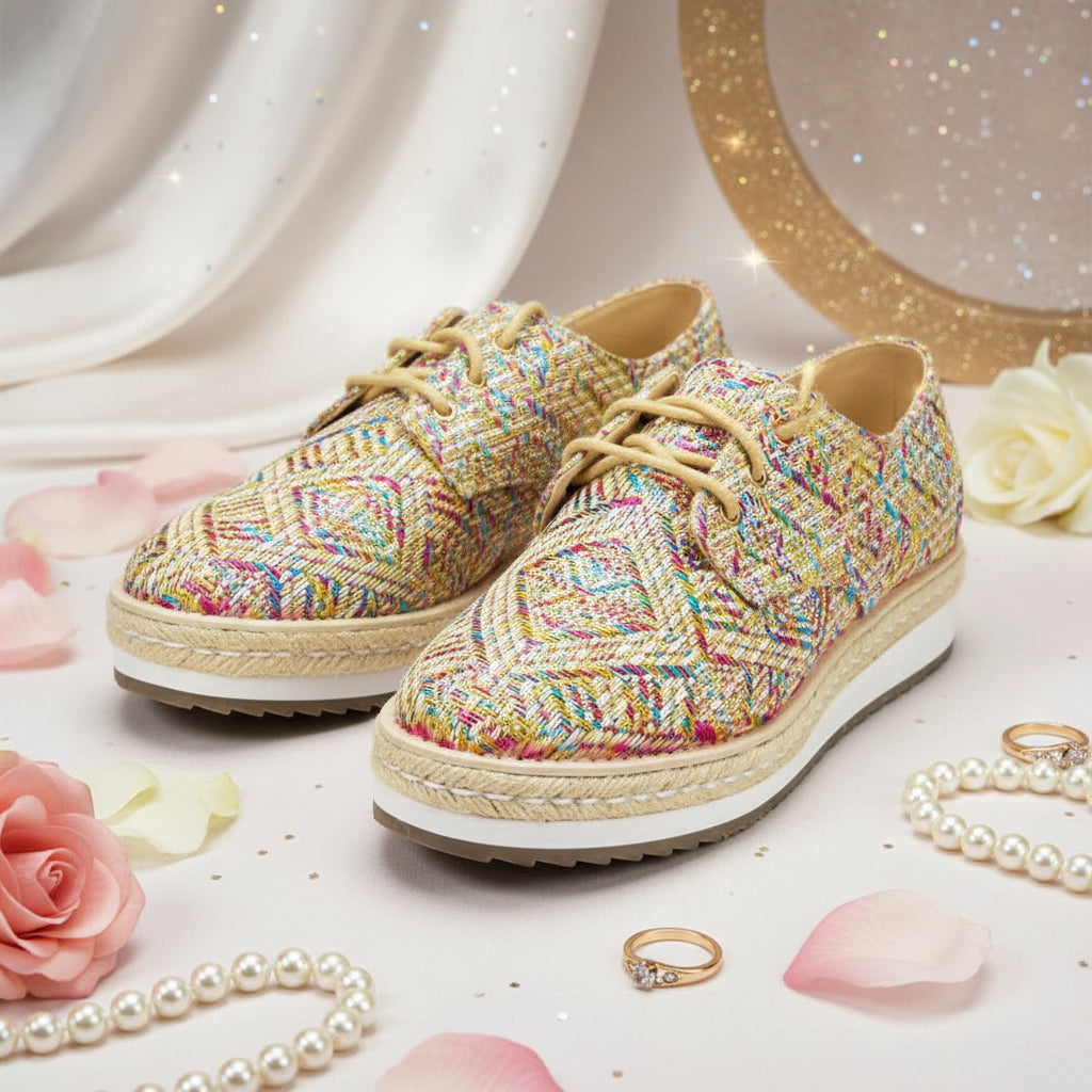 ANDRÉ ESPADRILLES FEMME HARMONICA TEXTILE BEIGE - 52125674243