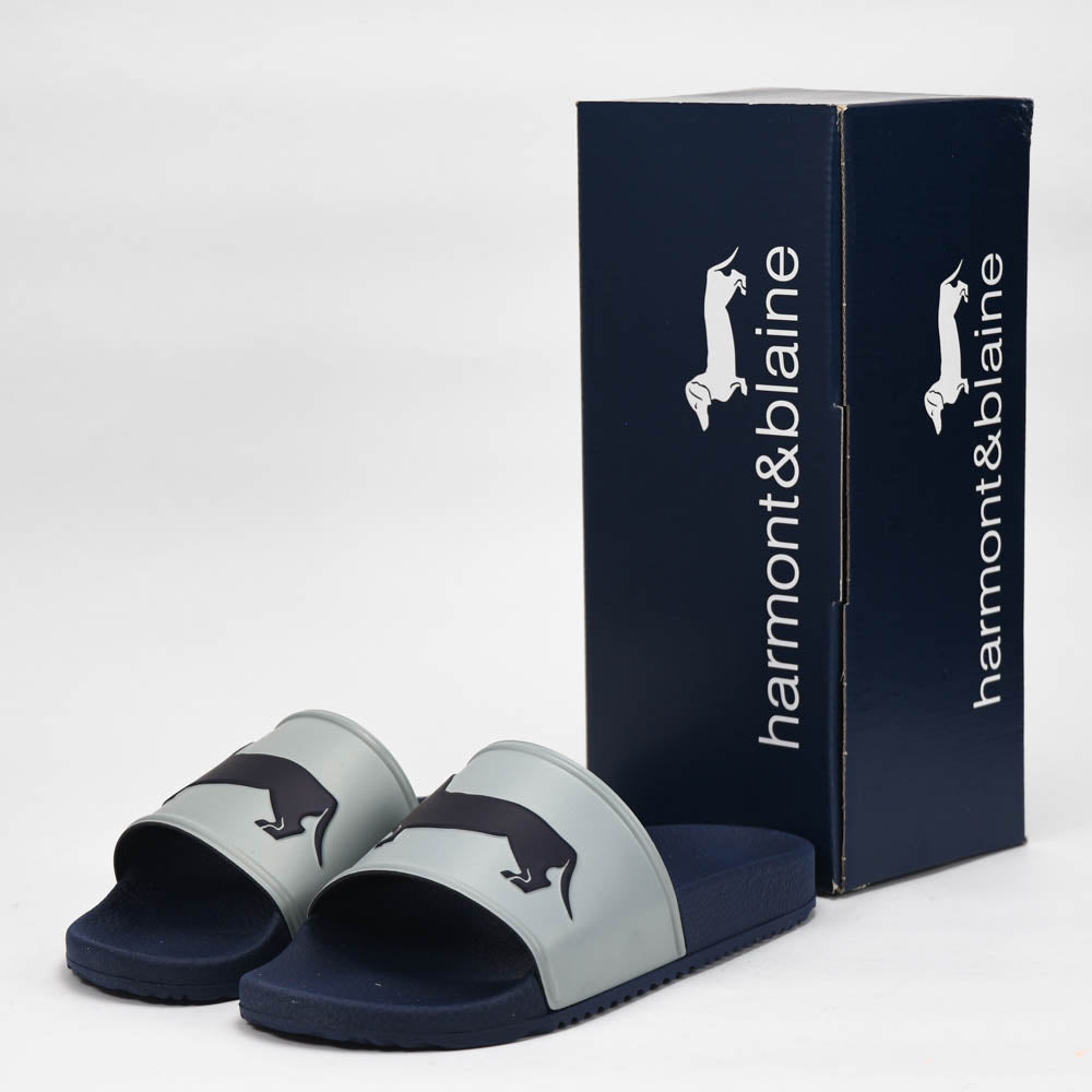 HARMONT AND BLAINE CIABATTA UOMO EVA - LOGO GRIGIO - BLU - EFM231-131-6520