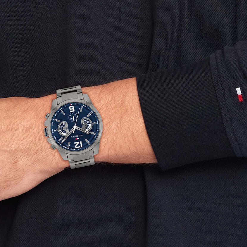 Montre Tommy Hilfiger Grey Steel Navy Dial Multi-function - 1710639