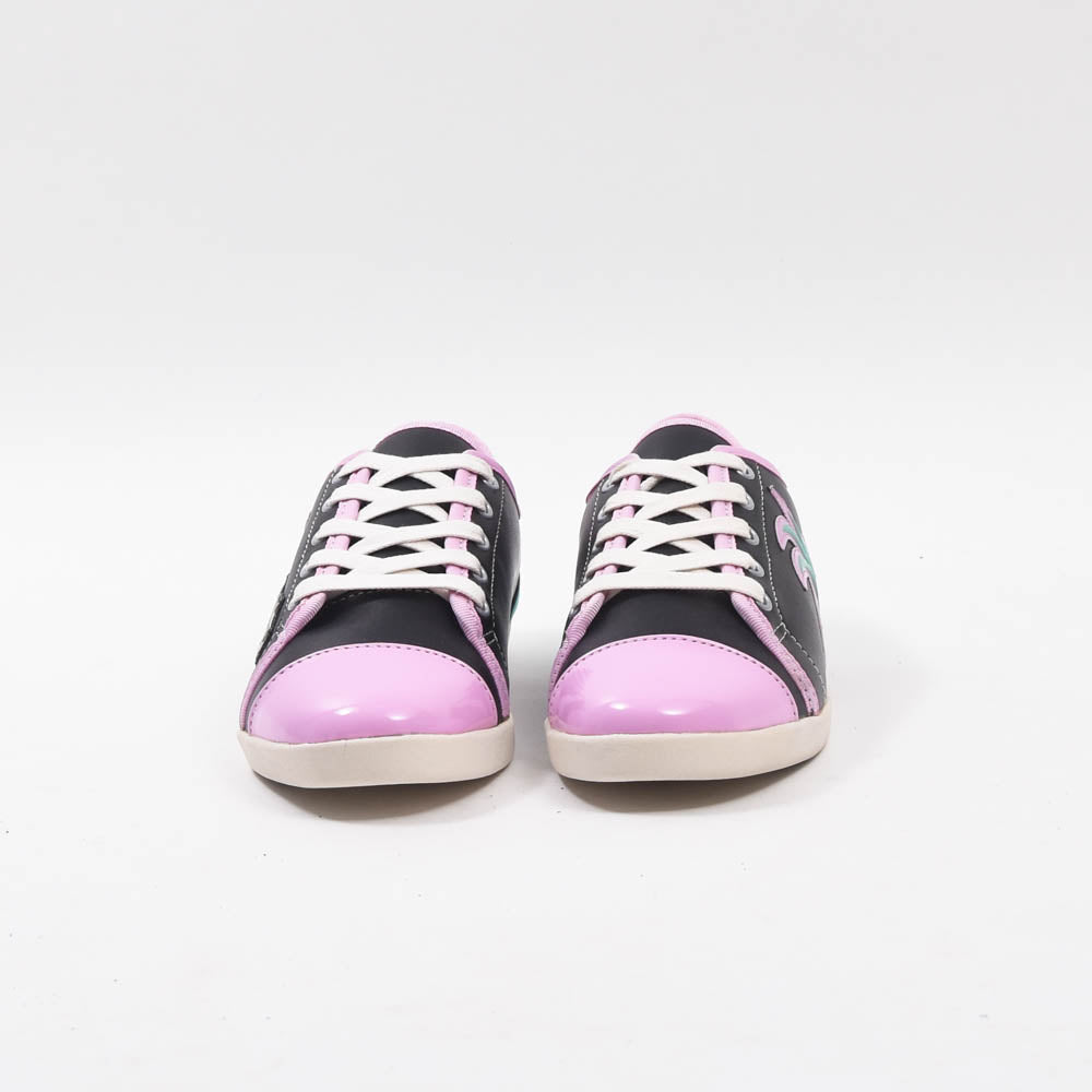 ANDRÉ BASKETS FEMME LIMONADE CUIR NOIR VIOLET - 52149171007
