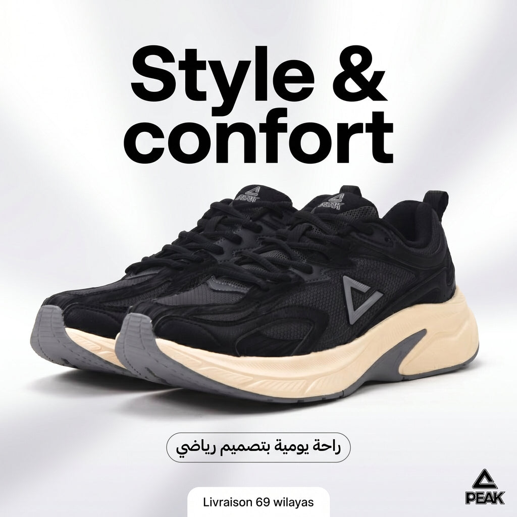PEAK BASKET DE RUNNING TAICHI HOMME GREY - EXT53347H-Z457