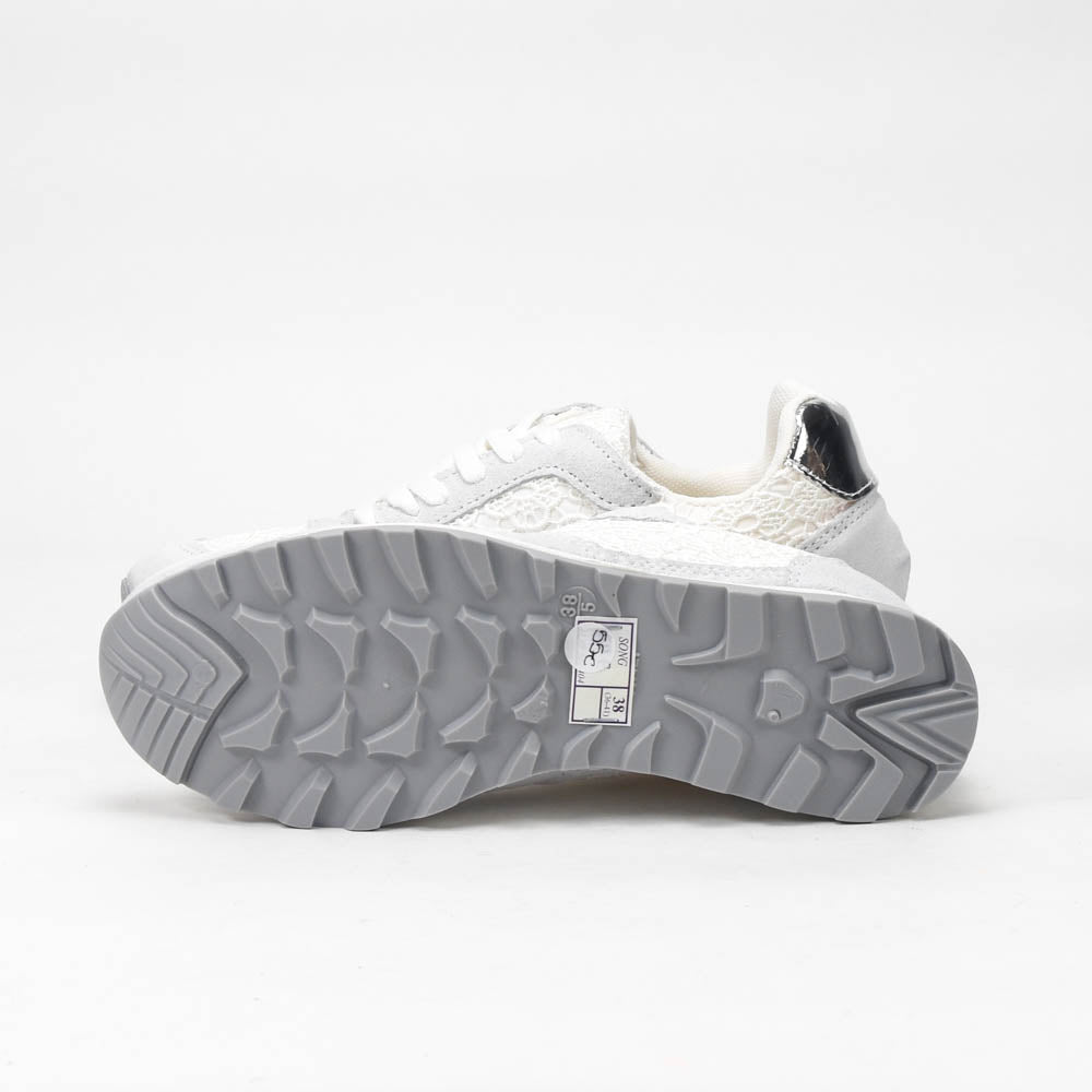 ANDRÉ BASKETS FEMME SONG CUIR BLANC - 52149382404