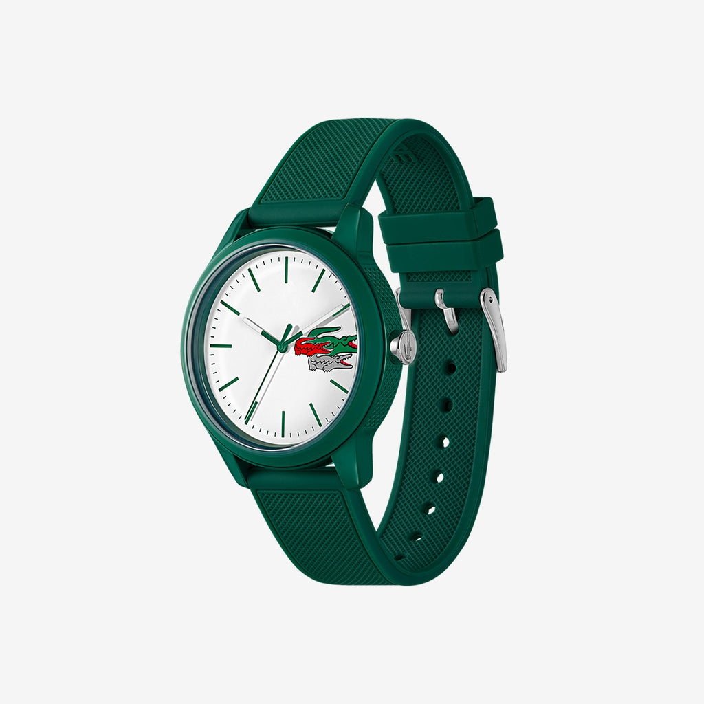 Montre Lacoste.12.12 Holiday à 3 aiguilles - Modèle blanc avec bracelet vert en silicone - 2011135