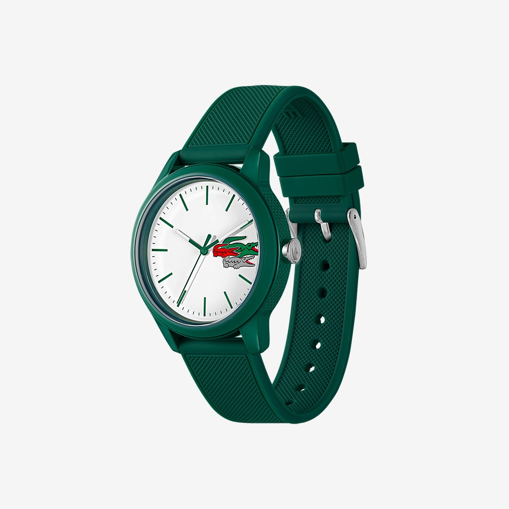 Montre Lacoste.12.12 Holiday à 3 aiguilles - Modèle blanc avec bracelet vert en silicone - 2011135