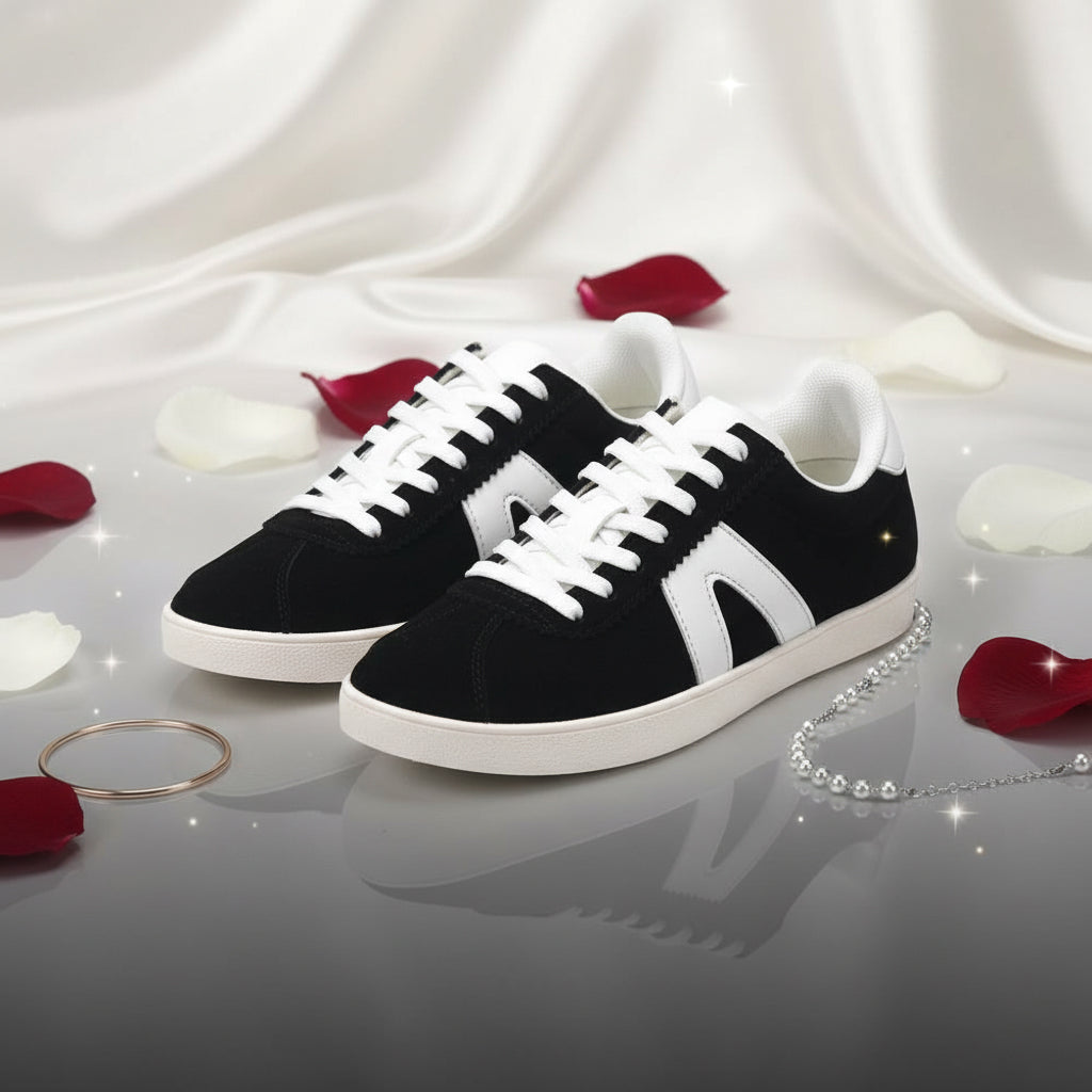 ANDRÉ BASKETS FEMME SPRINTER DAIM NOIR BLANC - 52149132400